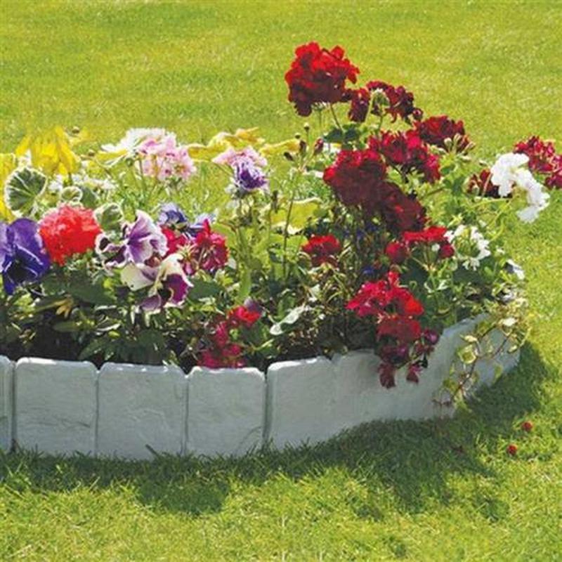 20Pcs Grey / Garden Fence Edging Cobbled Stone Effect DIY Pl