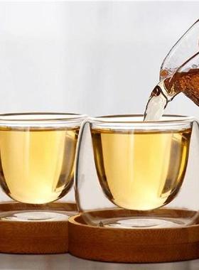 Bodum Design Double Wall Cup Teacup Bamboo Tray Set Anti-hot