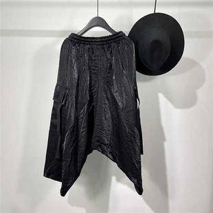 Mens Harajuku Summer Mid Calf Long Harem Pants Drop Crotch E