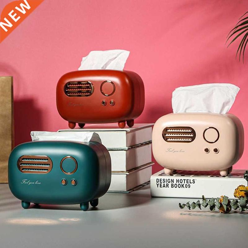 Radio Model Tissue Box Desktop Paper Holder Towel orage Na
