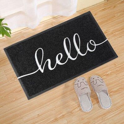 Black Entry Door Mat Front Door Welcome Carpet Modern
