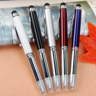 3in1 Capacitive Touch Screen Stylus Ballpoint Pen LED Flashl