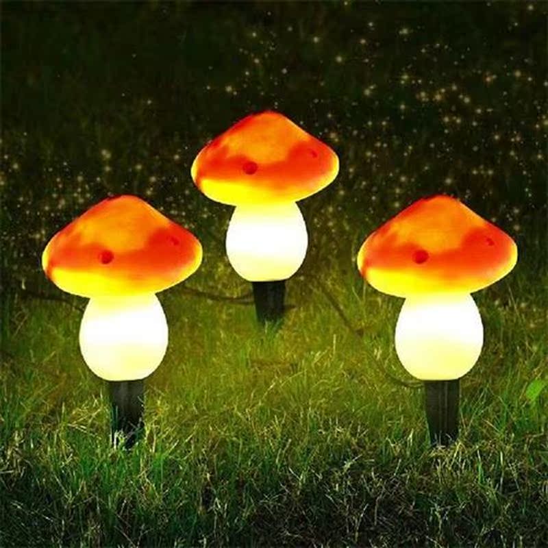 Solar Garland Mushroom String Lights With 2 Mode Outdoor