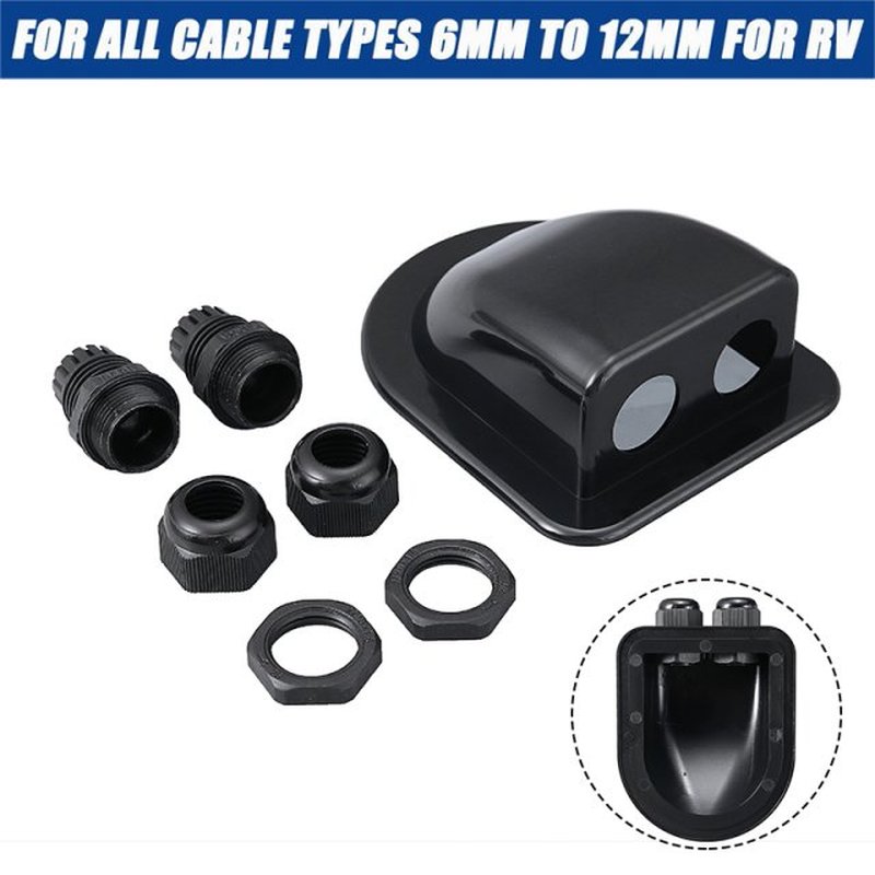 Roof Solar Panel Dual Cable Entry Gland Box For Motorhome Ca