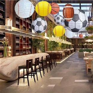 Ball Lantern Paper Theme 20cm Sports Hand Lanterns Made