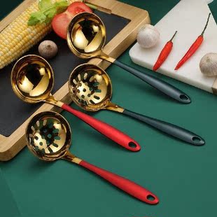 Home Spoon Colander Long Restaurant Steel Stainless Soup