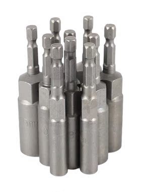 10Pc 1/4 Inch Wrench Hex Bit Socket Set Deep Long 1/2 Inch I