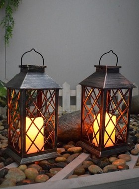 Solar Powered lantern Lamp Retro Lantern Candle Twinkle Ligh