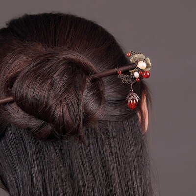 Ancient hairpin hairpin hairpin wooden hairpin step waving t