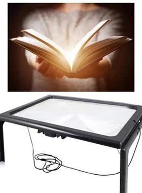 3x Magnification with 4 LED Lamp Lens for Reading for the El