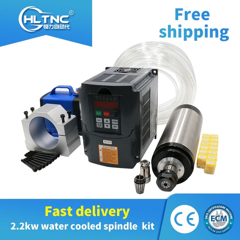 Free shipping cnc spindle motor kit 2.2 kw 110v/220v/380v wa