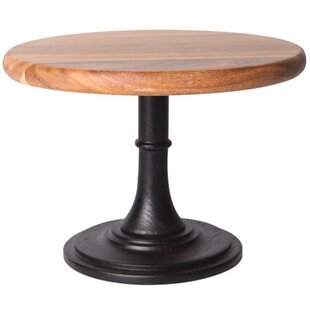 Cake Plate Stand Wooden Plate High Base Dessert Dish Party F