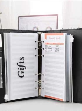 Budget Binder, A6 PU Leather Notebook Planner Organizer Refi
