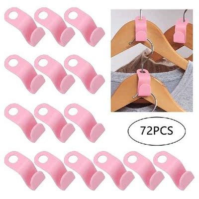 72 Pcs Mini Clothes Hanger Connector Hooks Cascading