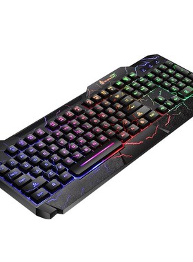 Shipadoo K620 Wired Keyboard, Colorful Crack Backlit Gaming