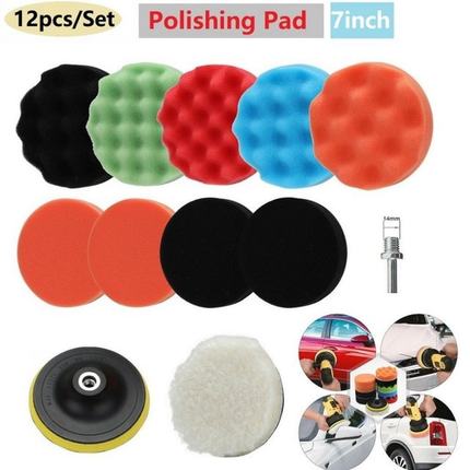 12 Pieces Set 7inch Car Polishing Waxing Sponge Wheel Polish