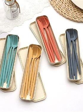 3pcs/set Travel Cutlery Portable Cutlery Box Japan Style