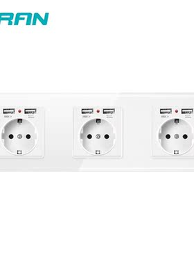 Wall 16A E standard multi jack power socket,socket with usb