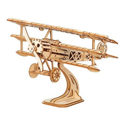 3D Wooden Puzzle 145pcs Wooden 3D Retro Airplane Jigsaw Mech