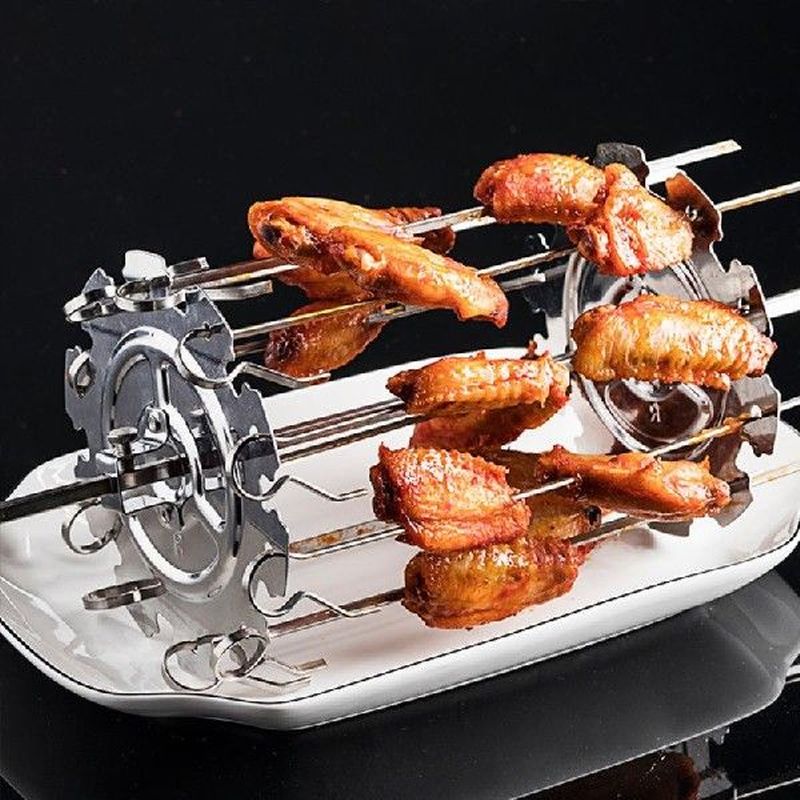 Stainless Steel Rotating Grill Skewers Barbecue Air Fryer