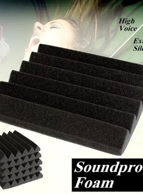 6Pcs 30x30x5cm Soundproofing Foam Studio Acoustic Foam Sound