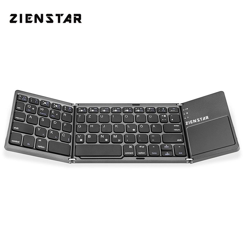 Zienstar German Letter Foldable Wireless Bluetooth  Keyboar