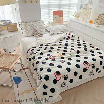 Thickened winter coral fluffy blanket single double small b
