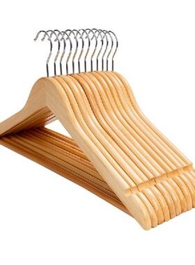 Hot Solid Wood Suit Hangers 12 Pack With Non Slip Bar And