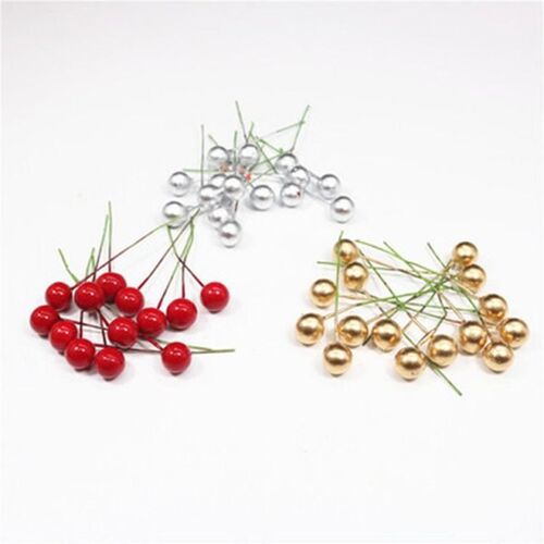100Pc Artificial Red Holly Berry New Year Christmas Decor Ch
