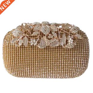Unique Gold Rhinestone Evening bag Clutch Purse Party Bridal
