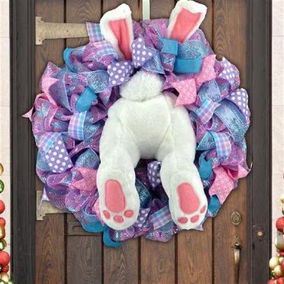1PC Happy Easter Bunny Garlands Wall Door Ornaments Easter