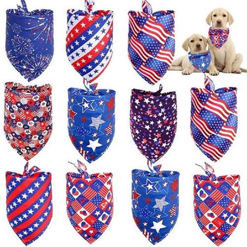 50pcs Forth of July Dog Bandanas Pet Accessories Small Dog