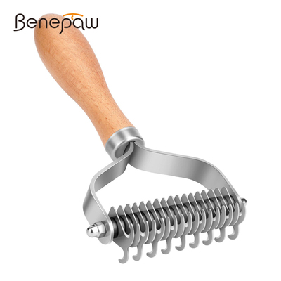 Benepaw 2 Sided Undercoat Rake Pet Dog Brush Grooming Safe