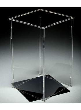 Clear Acrylic Display Case Black Base Dustproof Protection M