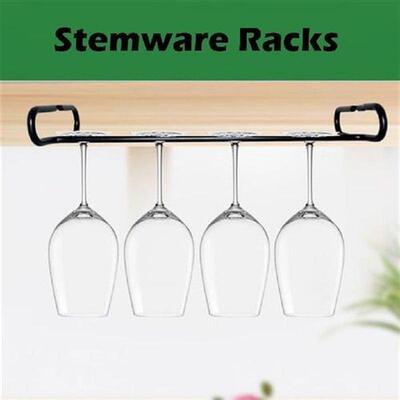 Wall Mount Wine Glass Hanging Holder Goblet Stemware