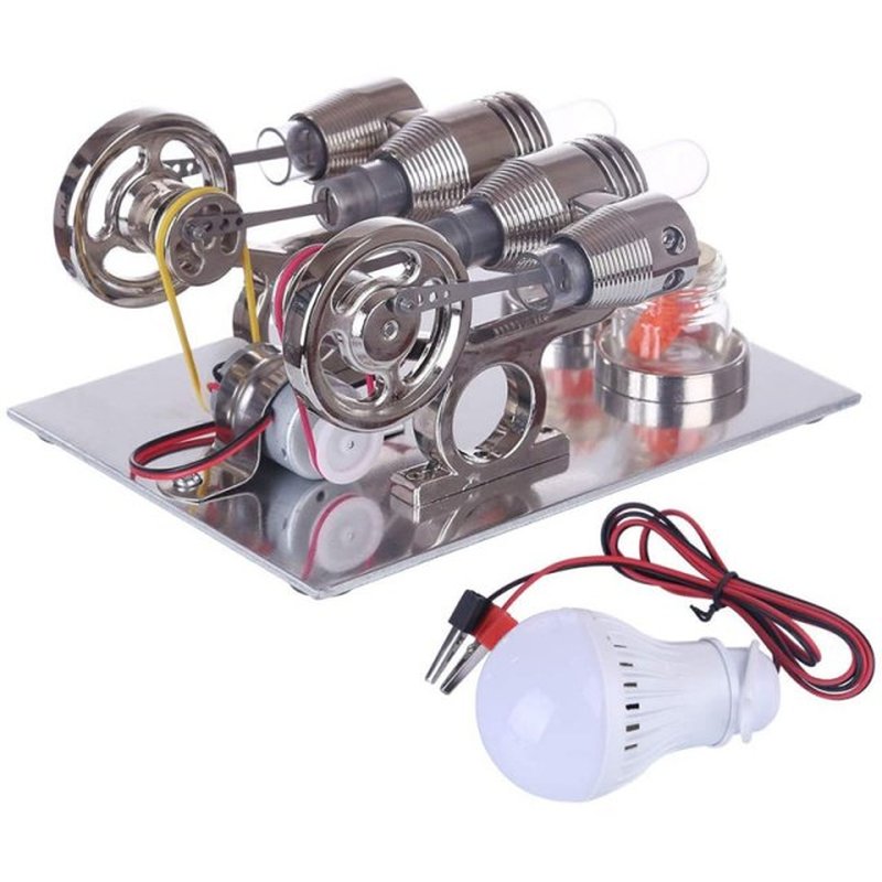 Double Cylinder Stirling Engine Model Physics Science Experi