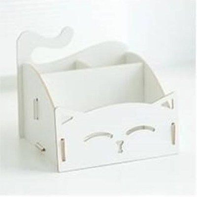 *Cute Cat Pen Holders Multifunctional Storage Wooden Cosmeti