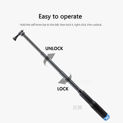 for GoPro 10 9 8 7 6 5 Aluminum Extendable Pole Selfie Stick