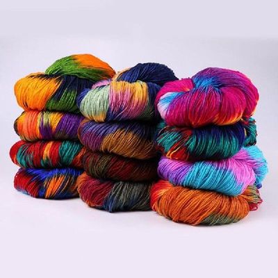 250g(50g*5pcs) Dyed Flashy Crochet Yarn Colorful Acrylic