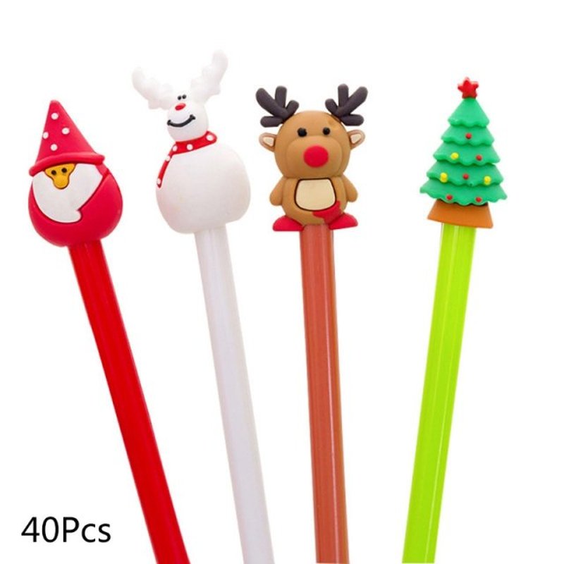 Pack of 40Pcs Christams Gel Pen Cartoon Black Gel Pen Kit wi