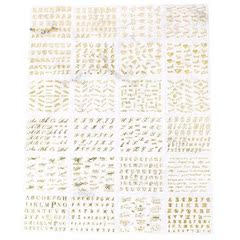 24Pcs Gold Foil Metallic Power Letters Wishes Words Sticker