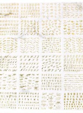 24Pcs Gold Foil Metallic Power Letters Wishes Words Sticker