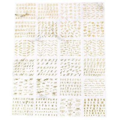 24Pcs Gold Foil Metallic Power Letters Wishes Words Sticker