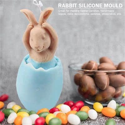 Silicone Soaps Mold Reusable Easter Eggshell Bunny Scented