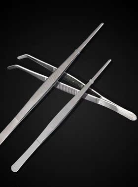 7 Sizes Barbecue Food Tong Stainless Steel Straight Curved T