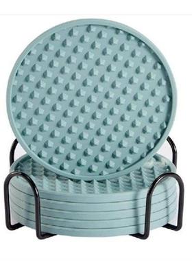 Cup Coasters  Set Of 8 Silicone Drink Coasters With Grooved