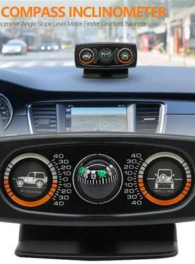New 3 In 1 Car Compass Inclinometer Angle Slope Level Meter