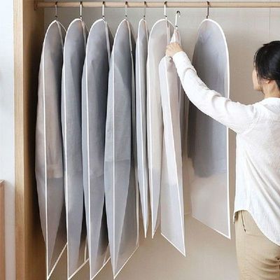 12pcs Hanging Garment Bags Lightweight Clear Clothes Cover