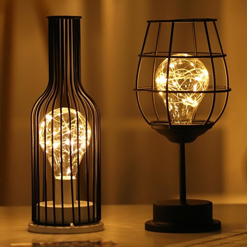 Creative Holiday Retro Iron Art Minimalist Hollow able Lamps