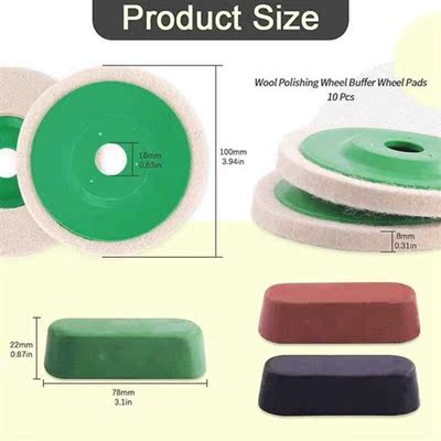 1 Pcs Polishing Wheel with Compounds Kit Contains 10Pcs 4In